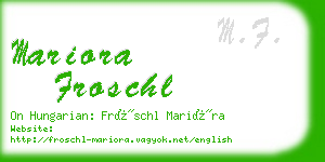 mariora froschl business card